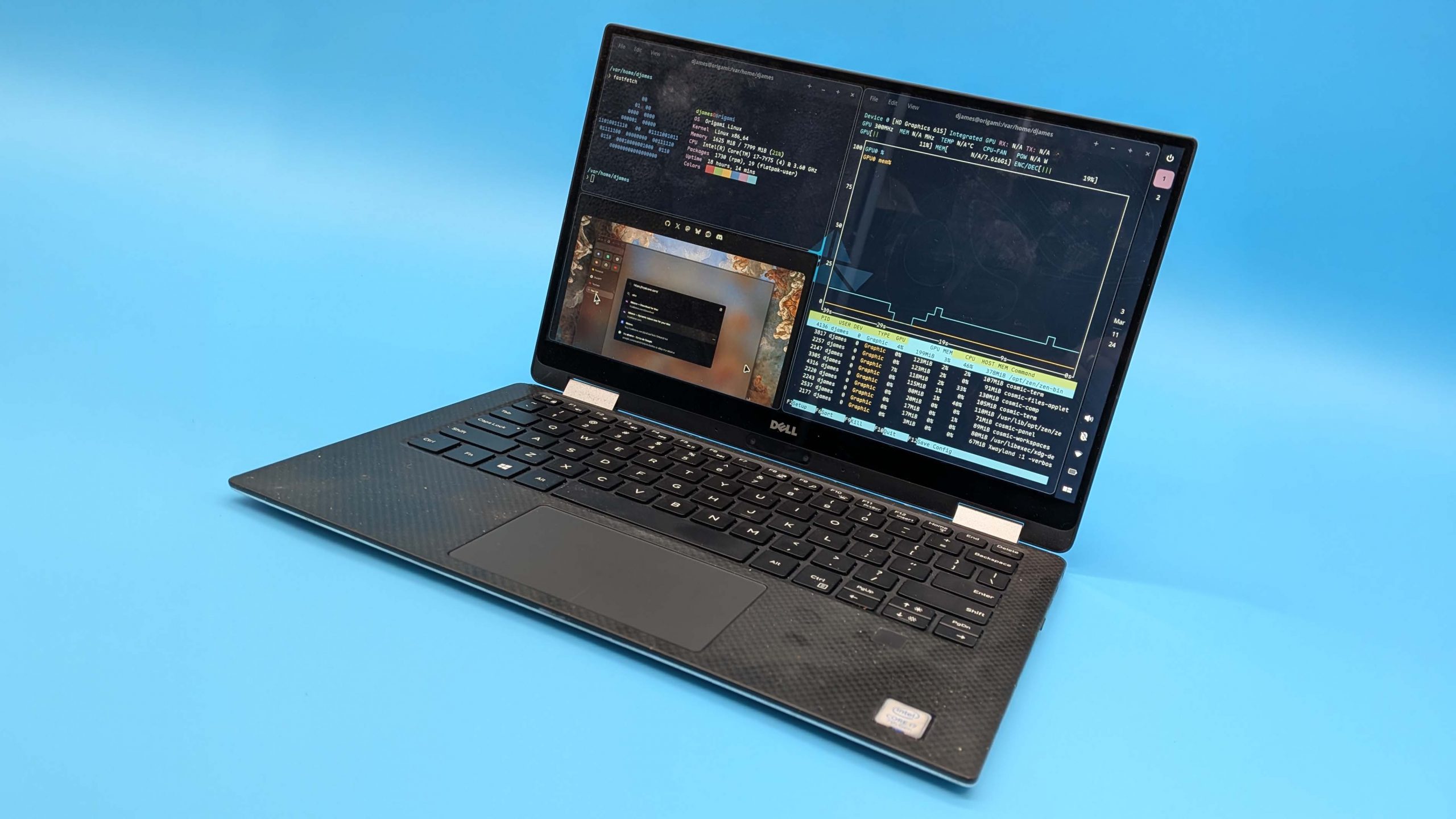 Origami Linux on a Dell XPS 13 laptop