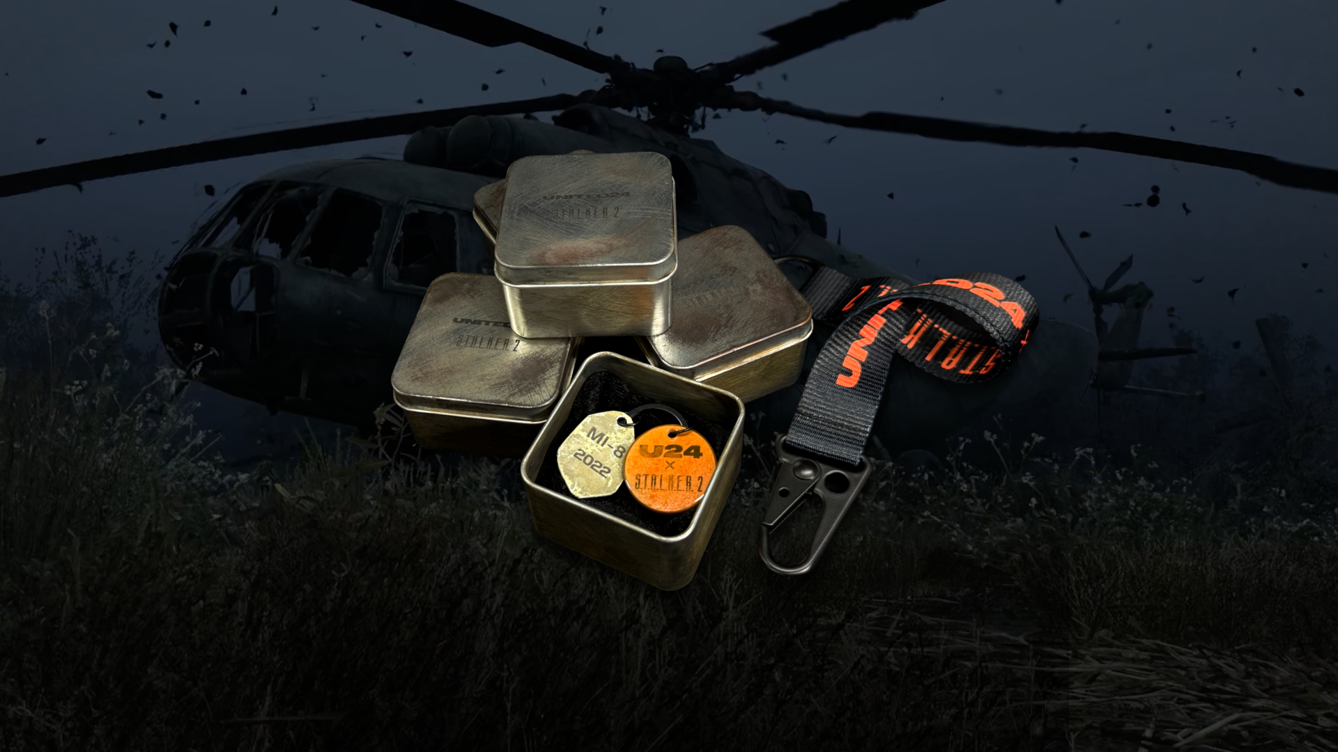 Stalker 2 keychain made from the wreckage of an Mi-8 helicopter shot down over the Chornobyl Exclusion Zone
