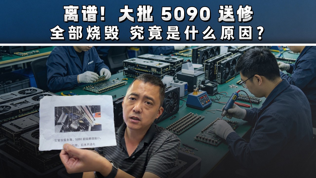 天塌了！大量 5090 又一次集体烧毁，全坏同一位置，究竟是何原因？ - YouTube
